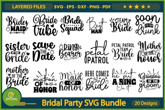Bridal Party SVG Bundle: Graphics for T-Shirt Designs