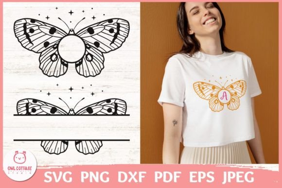 Butterfly Monograms SVG Cut Files for Graphics & T-Shirt Designs