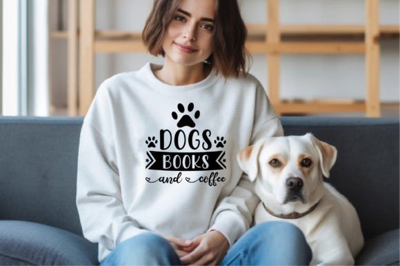 Dogs Books and Coffee Graphics