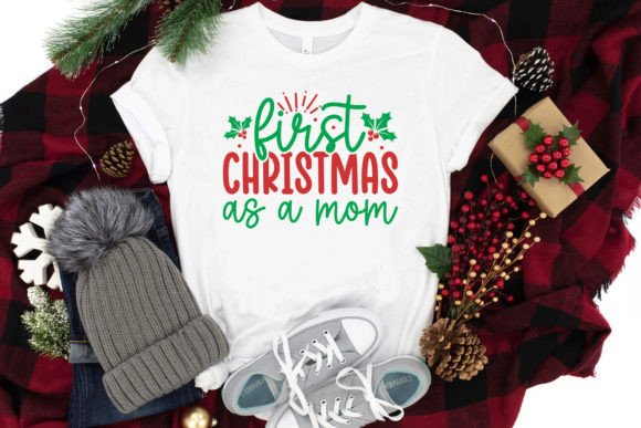 First Christmas As a Mom SVG Craft for Graphics & T‑Shirt Designs