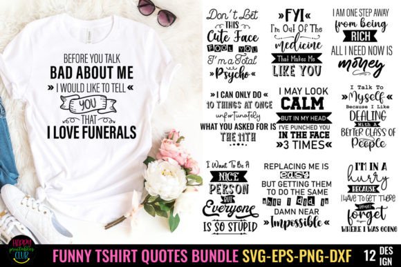 Funny Tshirt Quotes SVG Bundle: Graphics & Crafts Review