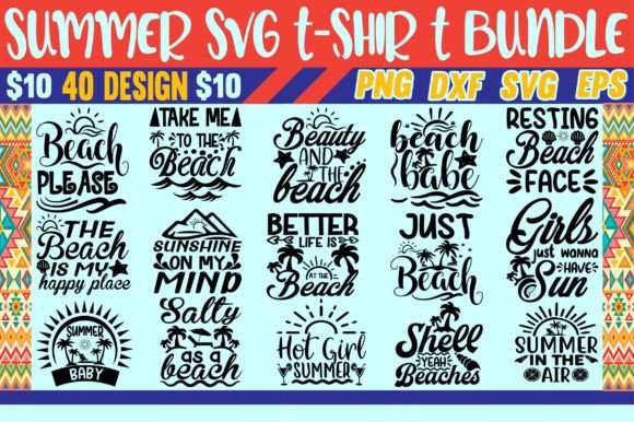 Summer SVG Graphics for T-Shirt Designs & Crafts